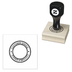 Cirkelvorm KLANTSERVICE Logo Jet Black Inkt Rubberstempel
