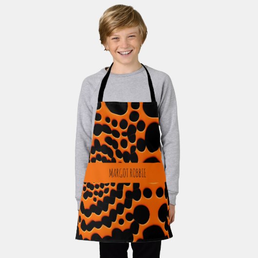 Cirkelvormen Oranje Abstract geometrisch patroon Schort (Gedragen)