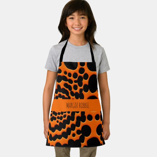 Cirkelvormen Oranje Abstract geometrisch patroon Schort (Insitu)