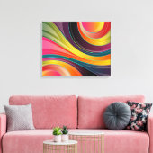 cirkelvormig abstract omwikkeld canvas (Insitu (Woonkamer))