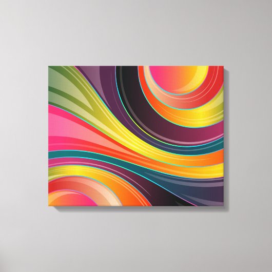 cirkelvormig abstract omwikkeld canvas afdruk (Voorkant)