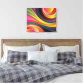 cirkelvormig abstract omwikkeld canvas afdruk (Insitu (Slaapkamer))