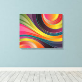 cirkelvormig abstract omwikkeld canvas afdruk (Insitu (Houten vloer))