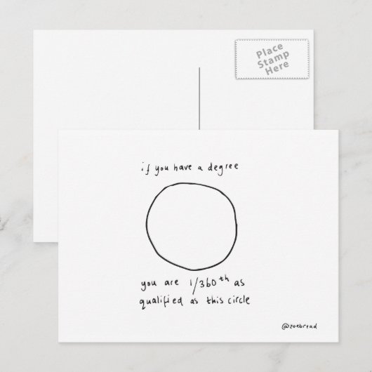 cirkelvormig briefkaart (Voorkant / Achterkant)