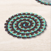 cirkelvormig bruin en wit cavia patroon, kartonnen onderzetters (Gekanteld)