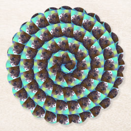 cirkelvormig bruin en wit cavia patroon, kartonnen onderzetters