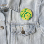 cirkelvormig fiets groen ronde button 5,7 cm (In situ)