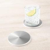 Cirkelvormig geborsteld aluminium zandsteen onderzetter (Zijkant)