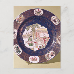 cirkelvormig gerecht met een muziekscene briefkaart