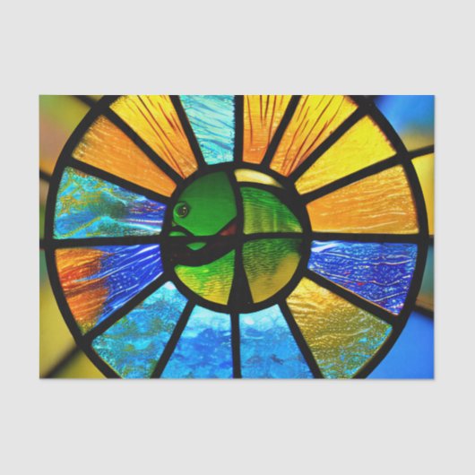 Cirkelvormig Glas in lood-effect depotpapier Tissuepapier (Voorkant)