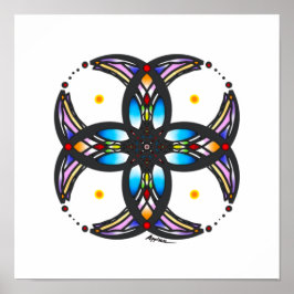 cirkelvormig Glas in lood Poster