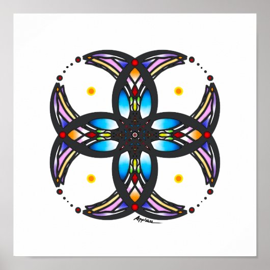 cirkelvormig Glas in lood Poster (Voorkant)