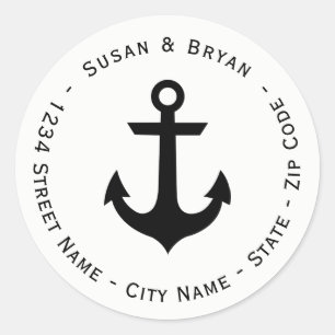 Cirkelvormig Nauchor Return Address Label
