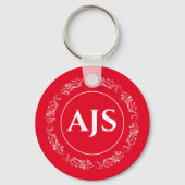 Cirkelvormig ontwerp met Monogram-Initialen Sleutelhanger (Achterkant)