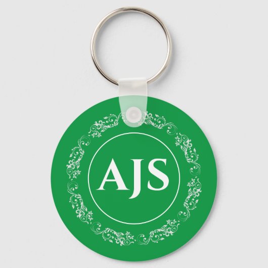 Cirkelvormig ontwerp met Monogramm. Sleutelhanger (Voorkant)