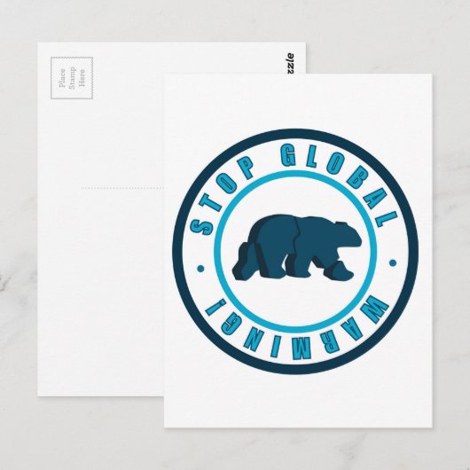  cirkelvormig ontwerp tegen opwarming van de aarde briefkaart (Voorkant / Achterkant)