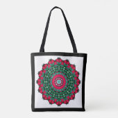 Cirkelvormig ornamentaal abstract mandala decorati tote bag (Achterkant)