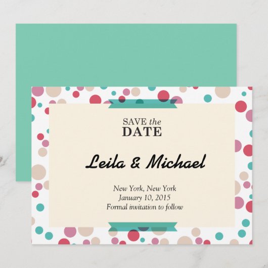 cirkelvormig save the date (Voorkant / Achterkant)