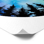 Cirkelvormige abstracte Night Sky Wood Full Moon S Poster (Hoek)