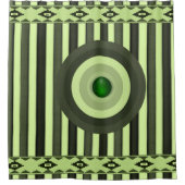 Cirkelvormige cirkel groen streep douwergordijn douchegordijn (Voorkant)