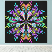 cirkelvormige kleurventilatoren canvas afdruk (Insitu (Houten vloer))