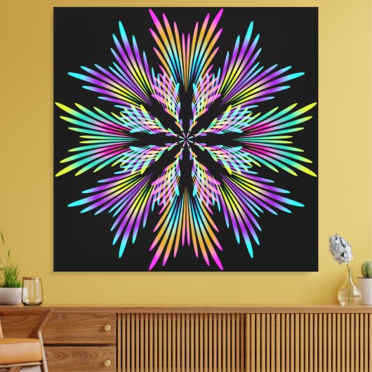 cirkelvormige kleurventilatoren canvas afdruk (Insitu (Woonkamer))