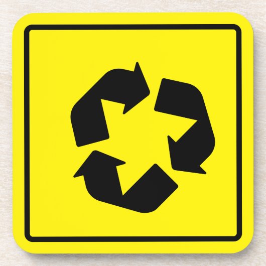 Cirkelvormige kruispuntteken hard plastic Onderzet Bier Onderzetter (Voorkant)