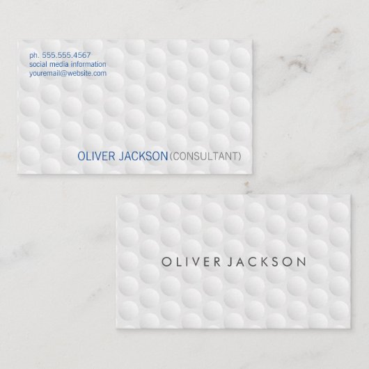 Cirkelvormige kuiltjes | Eenvoudig wit patroon Visitekaartje (Voorkant / Achterkant)