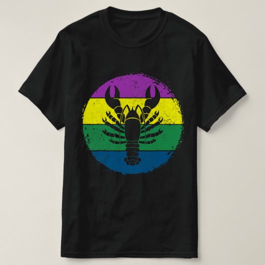 cirkelvormige langoustinezeekrab mardi gras masque t-shirt (Design voorkant)