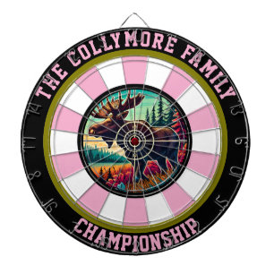 Cirkelvormige Moose Bullseye-illustraties Dartbord
