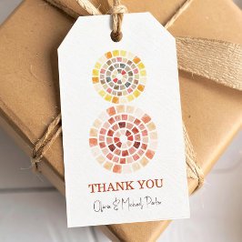 Cirkelvormige mozaïeken cadeaulabel