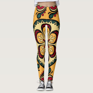 Cirkelvormige ornamenten, kleurrijk naadloos patro leggings