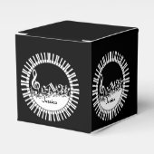 Cirkelvormige pianoketoetsen en gemengde Muzieknot Bedankdoosjes (Voorkant Zijde)