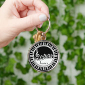 Cirkelvormige pianoketoetsen en gemengde Muzieknot Sleutelhanger (Hand)