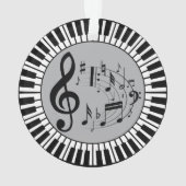 cirkelvormige pianosleutels en Muzieknoten Ornament (achterkant)