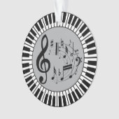 cirkelvormige pianosleutels en Muzieknoten Ornament (voorkant)