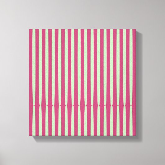 Cirkelvormige strepen in limoen en rood. canvas afdruk (Voorkant)