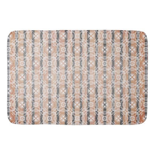 Cirkelvormige Tegels en Stripes patroon Badmat (Voorkant)