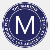  cirkelvormige tekst retouradres Classic Ronde Sticker (Voorkant)