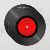 cirkelvormige  uitnodiging voor bruiloft met vinyl (Voorkant / Achterkant)