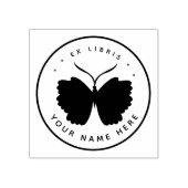 Cirkelvormige vlinder ex libris stempel (Afrduk)