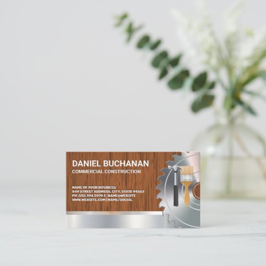 Cirkelzaag | Bouwgereedschap Hamer Kwast Visitekaartje (Staand voorkant)