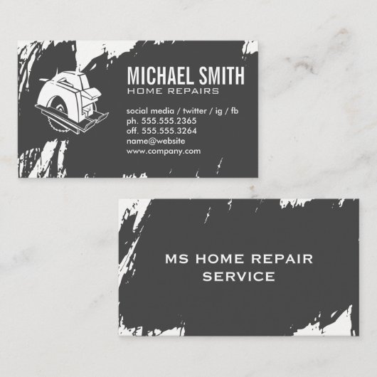 cirkelzaag | Hardwaretools | timmerwerk Visitekaartje (Voorkant / Achterkant)