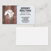 cirkelzaag | Hout | gips Visitekaartje (Voorkant / Achterkant)