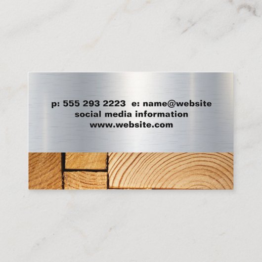 Cirkelzaag | Hout zagen | Bouwsector Visitekaartje (Achterkant)