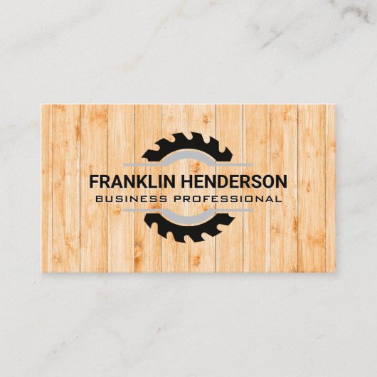 Cirkelzaag | Houten Planken Visitekaartje (Voorkant)