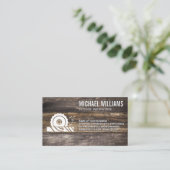 cirkelzaagsnijhout | timmerman visitekaartje (Staand voorkant)