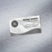 Cirkelzagen | Hammer | Marmer Magnetisch Visitekaartje (Voorbeeld)