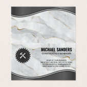 Cirkelzagen | Hammer | Marmer Visitekaartje (Buitenkant ongevouwen)