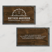 Cirkelzagen | Houten planken | Leisteen Visitekaartje (Voorkant / Achterkant)